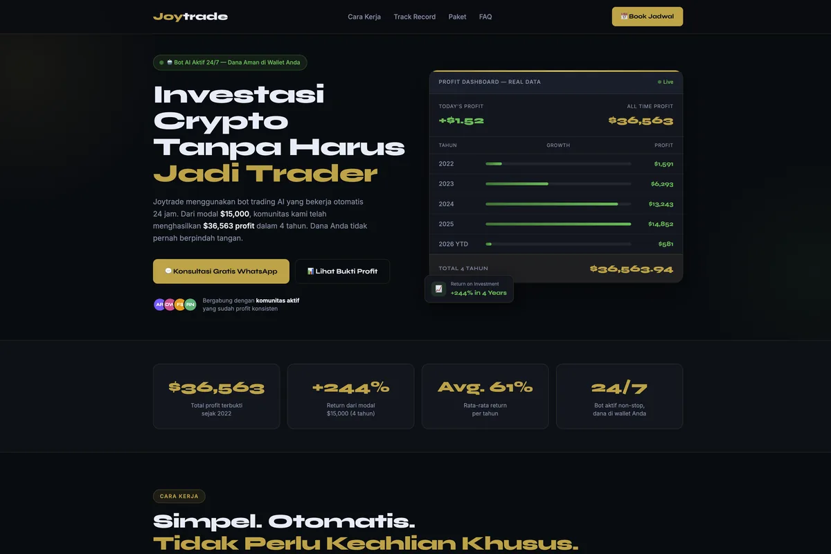 Preview website Joytrade