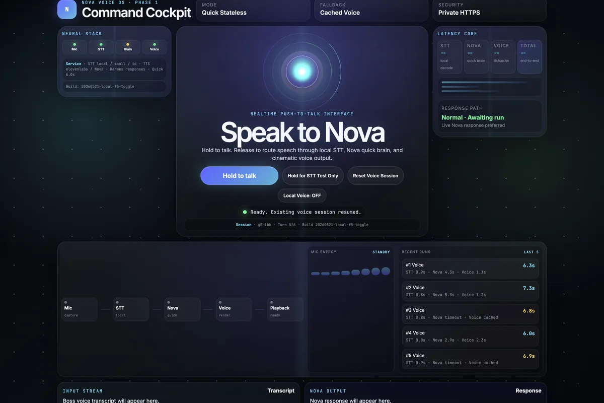 Preview Nova Voice Desktop Command Center